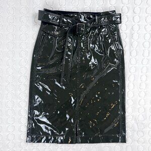 Patent Faux Leather Front Slit Skirt Women's Size Medium by Mo & Co.